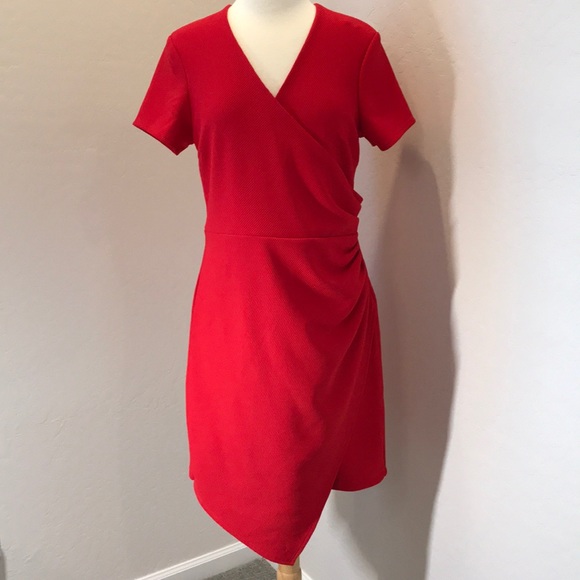 Bisou Bisou Dresses & Skirts - Bisou Bisou Faux Wrap Knit Dress W/Exposed Zipper